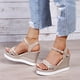 thumbnail image 1 of Zapatos de mujer de verano Boca de pescado Tacón de cuña medio Sandalias de mujer con hebilla de metal Wmkox8yii  nm9562, 1 of 8