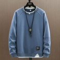 thumbnail image 2 of Sudadera holgada de cuello redondo para hombre, primavera y otoño de 2022, camiseta informal de manga larga con ilusión, estilo de dos piezas, marca de moda, 2 of 5