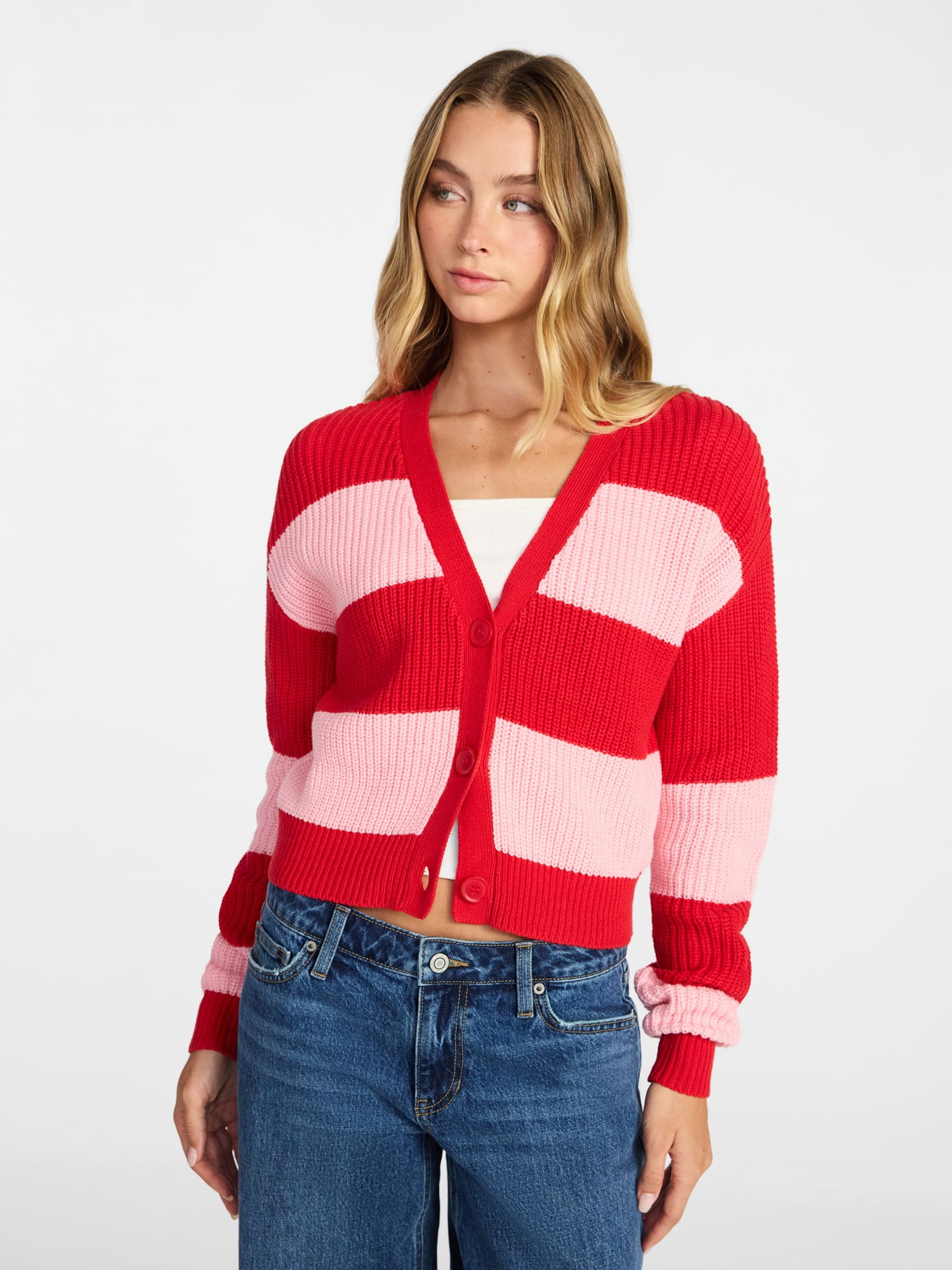 No Boundaries Cropped Knit Cardigan, Women's XXS-XXL