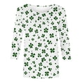 thumbnail image 2 of CLOISE T Shirts for Women 3/4 Sleeve St Patricks Day Plus Size Green Tops Crewneck Holiday Irish Themed Pullover Loose Holiday Blouses, 2 of 5