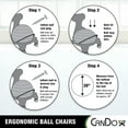 thumbnail image 6 of CanDo® Ball Chair - Plastic - Mobile - with Back - Adult Size - with Green Ball, 6 of 6