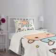 thumbnail image 5 of Ambesonne Cartoon Quilted Bedspread Set 2 Pcs, Vintage Drawing Look Stars, Twin Size, Multicolor, 5 of 6