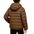thumbnail image 5 of BXJX Boys Hooded Puffer Jackets, Long Sleeve Full Zip Warm Fall Winter Outerwear with Pockets Coffee Size 9-10 T, 5 of 6