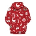 thumbnail image 2 of GHUALURU Men's Christmas Snowflake Reindeer Gift Graphic Pullover Hoodie, Red3，L, 2 of 5