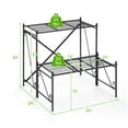 thumbnail image 2 of Gymax 2-Tier Stair Style Metal Plant Stand Flower Pot Display Holder Indoor & Outdoor, 2 of 10