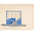 thumbnail image 3 of Winold Reiss 24x19 Black Modern Framed Museum Art Print Titled - Designs for the Tavern Club, 333 Michigan Avenue, Chicago, Illinois.) (Perspective for Main Dining Room with Bay Window (1928, 3 of 5