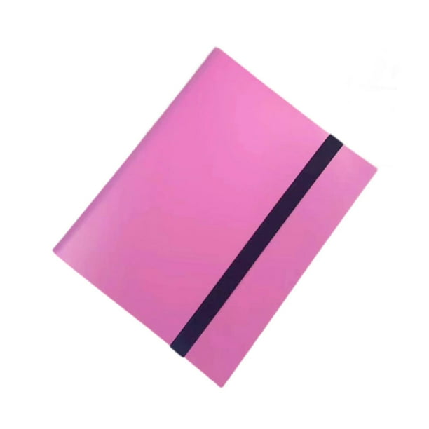 Carpeta de tarjetas con 9 bolsillos, carpeta de almacenamiento para tarjetas, álbum de colección para fútbol Rosa