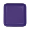 9 inch Square Paper Dinner Plate Purple, Pack of 18, 4 Packs