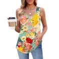 thumbnail image 2 of UPPADA Camisoles d'Été pour Femmes à Imprimé Floral, Col Ras du Cou, Sans Manches, Chemises Décontractées à Ourlet Fluide, Jolis T-Shirts, Chemises Coupe Ample, Hauts Confortables Multicolores, m, 2 of 7