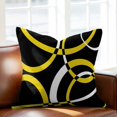 thumbnail image 2 of Modern Abstract Art Throw Pillow Cover Yellow White Geometric Circle Cotton Linen Cushion Cover Throw Pillow Case with Invisible Zipper for Couch Sofa Bed Chair Car 26x26 Inch, 2 of 13