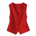 thumbnail image 4 of XAOFW Slim Fit Sleeveless Vest Cardigan Short Crop Top Layering Casual Knitwear Solid Color Summer Autumn Outerwear Jackets For Women Cozy Top XXL, 4 of 4
