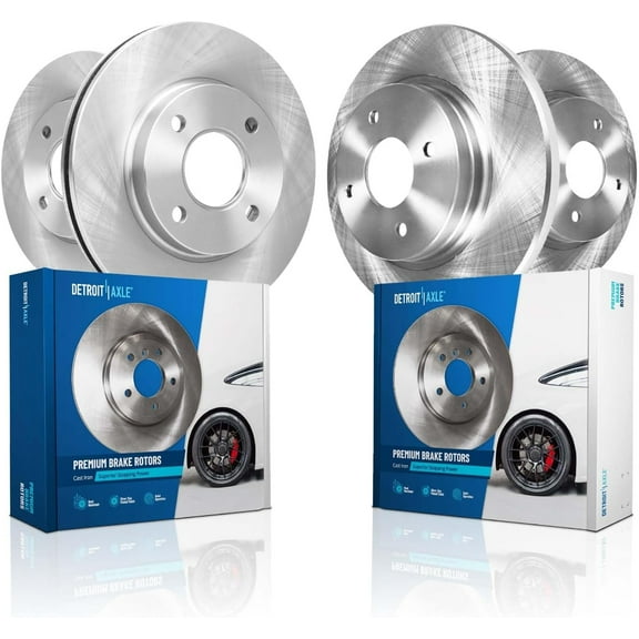 Detroit Axle - Front Rear Disc Brake Rotors for 18-22 Hyundai Accent 12-23 Kia Rio: 11.02 inch Front and 10.32 inch Rear Rotor