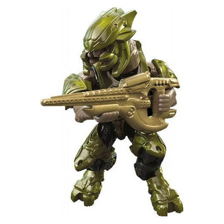 MEGA Construx - Halo: 10 Year Anniversary Micro Action Figures - GREEN ELITE w/ Gold Carbine