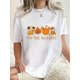 thumbnail image 1 of Women's "Tis the Season" Autumn-Themed T-Shirt - Casual & Sporty Round Neck Short Sleeve in Black with Pumpkin & Leaves Print, Comfortable Polyester Blend, Perfect for Summer Activities, 1 of 8