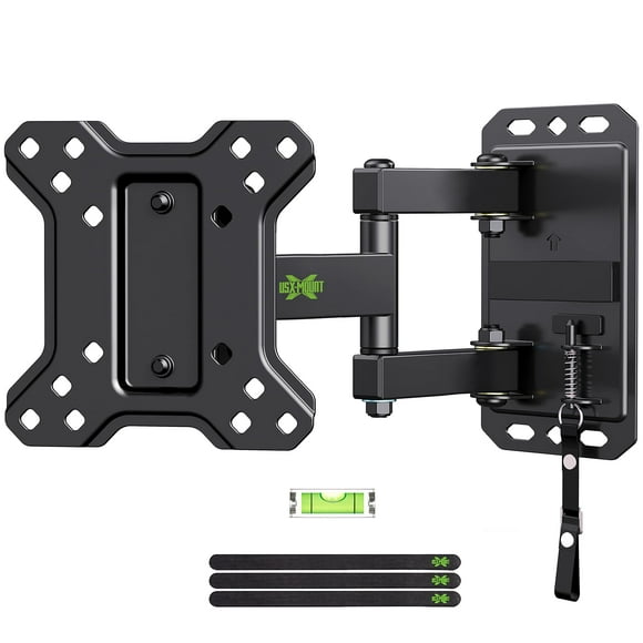 USX MOUNT Full Motion TV Wall Mount up to 33 lbs VESA 100x100mm,Flat Screen TVs Lockable RV Mount on Motor Home Camper Truck Marine Boat Trailer TV Mount for 10-26 Inch LED Easy One Step Loc
