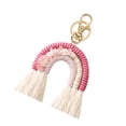 thumbnail image 2 of Qarigey Tejiendo llaveros de iris Adorno artesanal Adorno tejido colorido Llavero Decoración Regalo Bolso Colgantes Bolso de cristal Encanto Accesorios de disfraces Rosa roja Qarigey AP010517-02B, 2 of 6