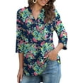 thumbnail image 3 of a.Jesdani Womens Plus Size Tunic Tops 3/4 Roll Sleeve V Neck Casual Blouses m-4x, 3 of 9