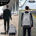 thumbnail image 4 of Lychee 18in Rolling Backpack, Lightweight Unisex Business College Backpacks with Wheels, Waterproof Luggage Trolley Laptop Backpacks with Shoulder Straps, Grey, 4 of 7