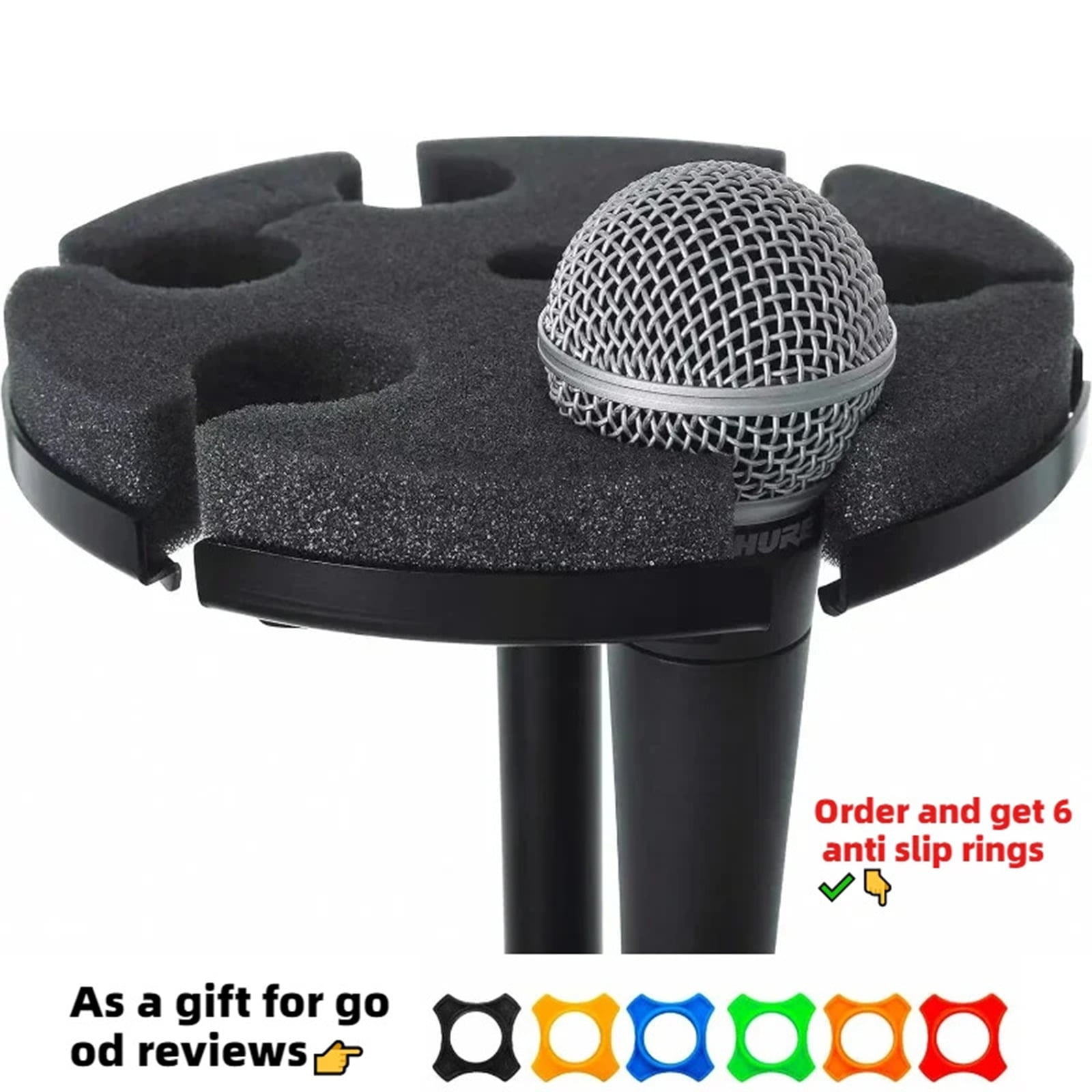 Universals Microphone Stand Dock 6 Position Shock Absorption Holder Compact For Studio KTV Conference Equipment