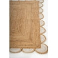 thumbnail image 2 of Handwoven Natural Jute with white Scalloped Rugs , Home Décor Jute Carpet 4 x 10 Feet ( 120 cm x 300 cm )Rectangle, 2 of 4
