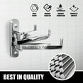 thumbnail image 6 of Solid Metal Tower Hook Heavy Duty Folding Swing Arm Triple Coat Hook Multi Three Foldable Arms Swivel Hook Robe Closet Cabinet Bags Clothes Purse Hanger Stainless Steel SUS304 RV Wall Mounted Towel, 6 of 10