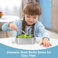 thumbnail image 3 of 4 PCS Bento Boxes, 550 ML Stainless Steel Lunch Boxes, Food Storage Containers, Portable Metal Lunch Containers, Lockable Clips to Leak Proof, Reusable Dishwasher Safe Lunch Snack Boxes, 3 of 6