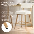 thumbnail image 3 of CHITA 26" Modern Upholstered Bar Stools Set of 2, Counter Stools with Back and Wood Legs for Kitchen Island & Home Bar, Cream Fabric, 3 of 11