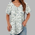 thumbnail image 2 of TOWMUS V-Neck T-shirts for Women Petal Sleeve Tunic Tops Summer Casual Womens Shirts, 2 of 6
