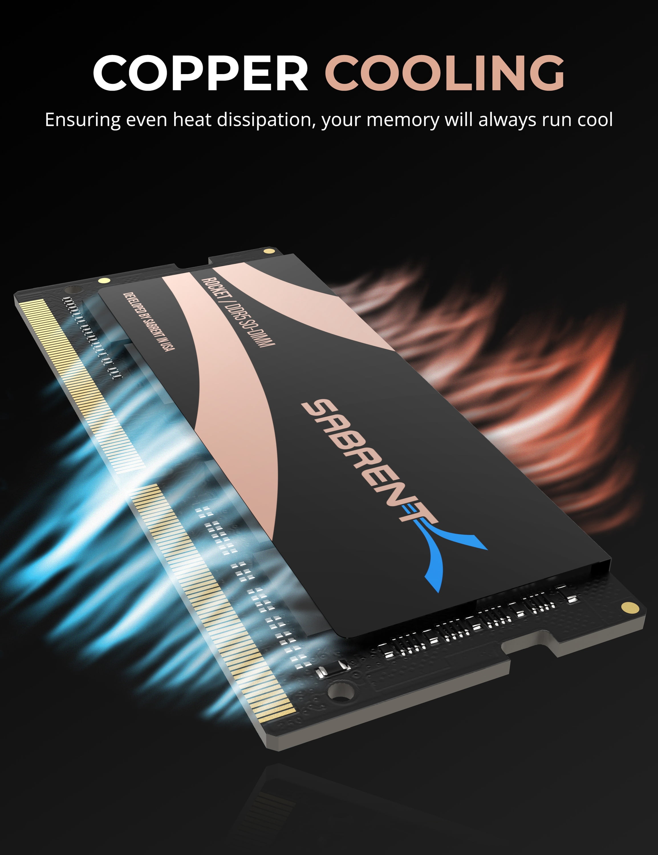 SABRENT Rocket DDR5 32GB RAM Stick, SO-DIMM 4800MHz Memory Module