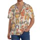 thumbnail image 1 of Fotbe Colorful Owls Camisa Estampada de Manga Corta para Hombre, Casual de Verano, Estilo Playero, Sin Arrugas-Medium, 1 of 5
