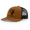 Caramel/Black, variant on Mens Buck Bass Mallard Hunting Embroidered Mesh Back Trucker Hat-Charcoal/Black