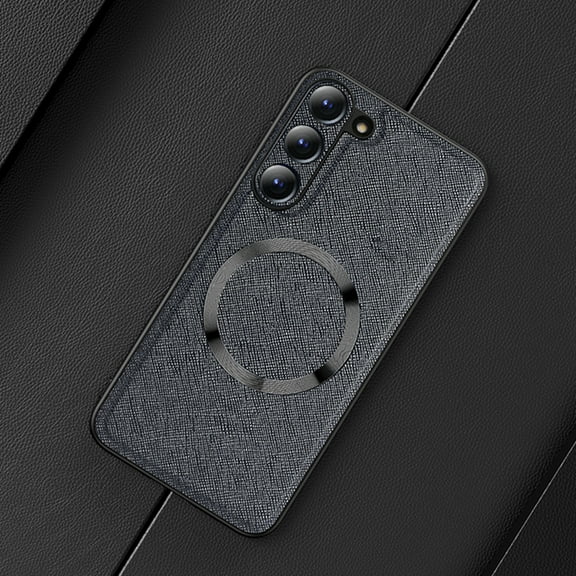 Magnetic Case for Samsung Galaxy S23 Ultra, CD Pattern Slim Lightweight TPU Rubber Shockproof Cover Compatible with MagSafe Wireless Charging Dustproof Case for Samsung Galaxy S23 Ultra,Black