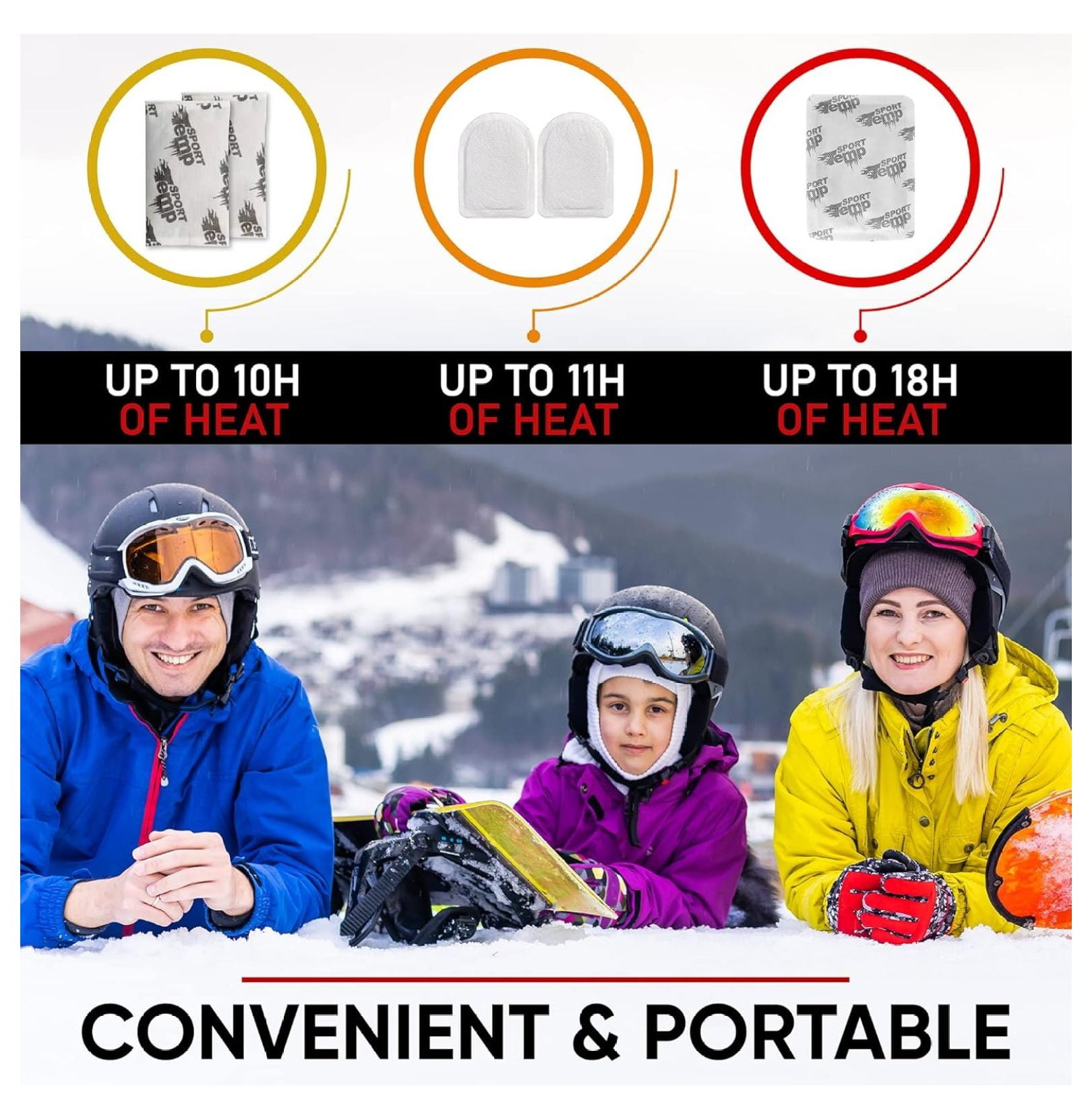 Hand & Toe Warmers Variety Pack - 30 Pairs Air Activated Heat Pads for Cold Weather - Hand, Toe, & XL Body Warmers for Skiing, Hiking, Hunting