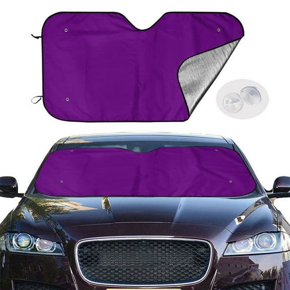Picia Purple Curved Windshield Sunshade Accordion Folding Style Auto Shade for Car Truck SUV Van Blocks UV Ray Sun Visor Protector -Small