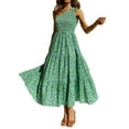 thumbnail image 2 of Seyurigaoka Women's Boho Summer Printed One Shoulder Sleeveless Smocked Flowy Tiered Beach Party Maxi Dress, 2 of 9