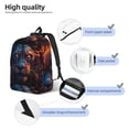 thumbnail image 3 of Disketp Forest Cool Lion print Canvas Backpack Lightweight Travel Daypack Student Rucksack Laptop Backpack-, 3 of 5
