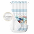 thumbnail image 2 of Sky Blue Ocean Starfish No Hook Shower Curtain Waterproof, Bathroom Curtains with Snap in Liners and See Through Top Window, Summer Coastal Coral Conch Hotel Style Bathtub Curtains Shower 36"Wx72"L, 2 of 8