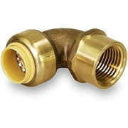 Everflow Supplies Pushlock UPF1 1 Inch Long Push x Female Elbow for Push-Fit Fittings, Made with Lead Free DZR Forged Brass, Connects PEX, CPVC and Copper, Pre-Lubricated Quick Installation