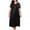 Black, variant on HomeGardon Nightgowns for Women,Summer Dresses Fashion Women Loose Casual Plus Size Solid Color Home Service Ice Silk Short Sleeve Lace Stitching Nightdress,XL-XXXXXL