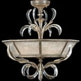 thumbnail image 3 of Semi-Flush Mount BEVELED ARCS 3-Light Muted Silver Leaf Crystal Metal New FA-284, 3 of 3