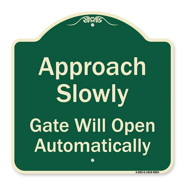 SignMission Designer Series Signe - Approche Lentement Porte S'Ouvrira Automatiquement