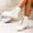 White, variant on Women Mid Calf Lace Up Boots, Chunky Low Heel Combat Booties, Fall Winter Leather Boot Yellow 5.5(36)