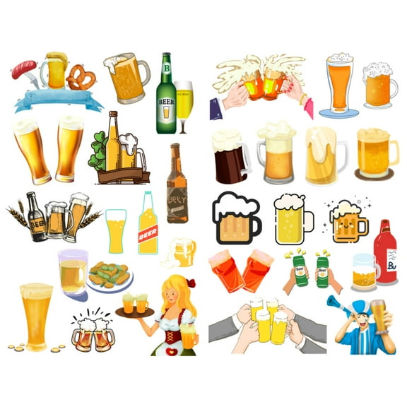 Happy Beer Party Aesthetic Sticker Pre-cut Cute Diary Travel Paper Journal Stickers Scrapbooking Stationery Sticker Flakes Art Supplies
