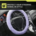 thumbnail image 3 of Auto Drive Lavender Faux Fur Memory Foam Universal Steering Wheel Cover, 3 of 5