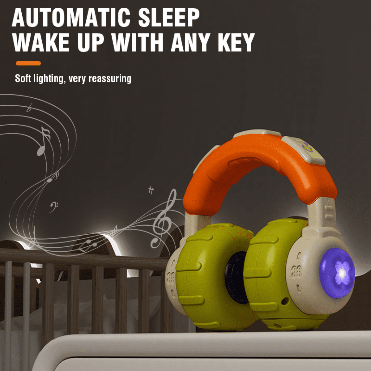Baby Musical Toy Headphone Toys with Lights, Baby Sensory Development Musical Instruments for Toddlers Ages 1-3