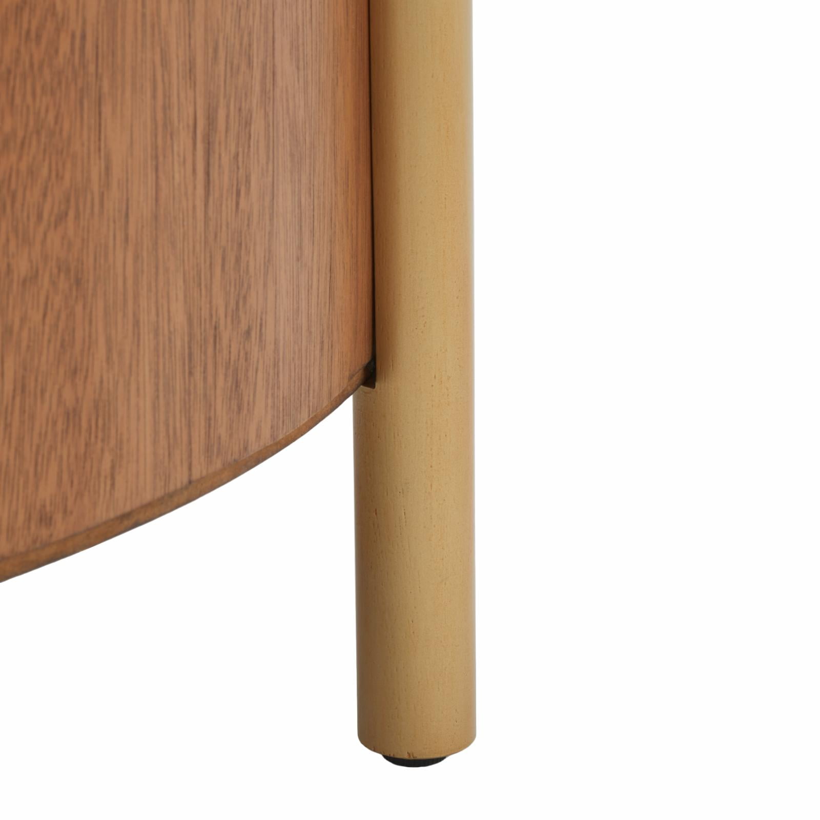 SAFAVIEH Diangela Modern Natural/Gold Round Wood Coffee Table (34 in. W x 34 in. D x 12 in. H)