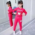 thumbnail image 5 of Traje largo de manga larga de algodón puro para primavera y otoño de Hello Kitty para niñas, traje deportivo de dos piezas a la moda para niños grandes, 5 of 5
