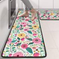 thumbnail image 2 of Kitchen Rugs Sets Of 2,Pioneer Flower Floral Print Pattern Anti Fatigue Kitchen Mat Rugs Non Slip Washable,Decorative Kitchen Floor Mats for Kitchen,Sink,Laundry,17"x47"+17"x47", 2 of 5
