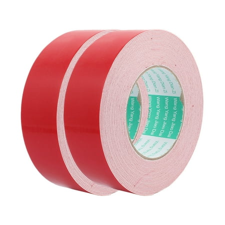 2pcs 10M 40mm x 1mm Dual-side Adhesive Shockproof Sponge EVA Tape Red White