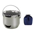 thumbnail image 2 of DYNWAVECA Réchaud de Camping Facile à Transporter Grille pour Rôtir Barbecue Faire du Thé Vert Olive, 2 of 9